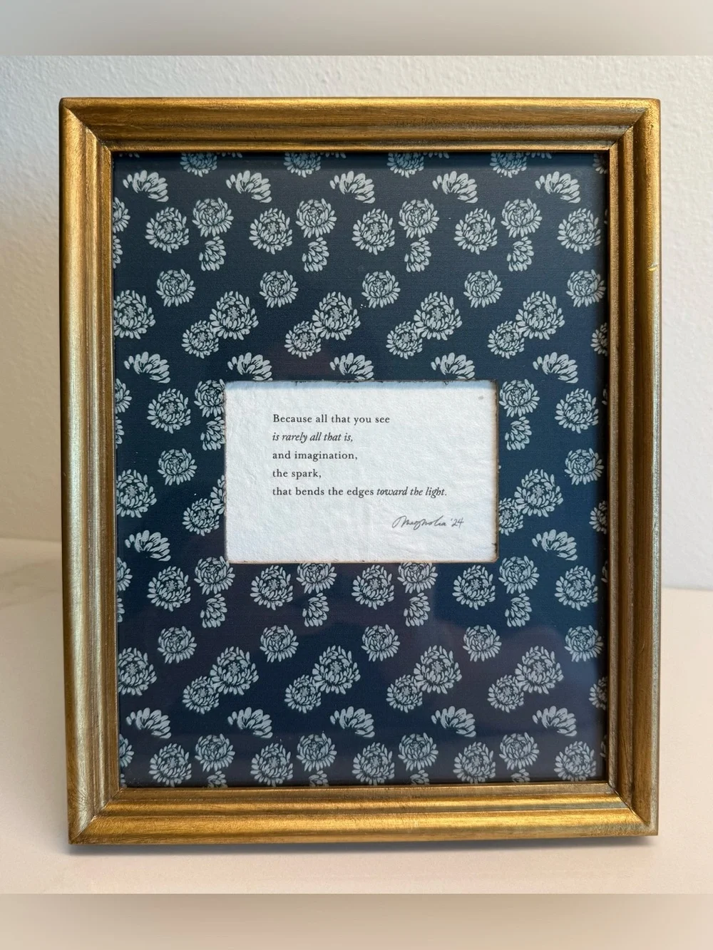 Magnolia Home “All That Is Framed” Gold Picture Frame with Poem | 7¾” x 9¾”